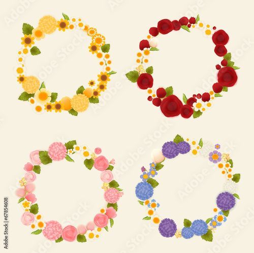 Fototapeta Naklejka Na Ścianę i Meble -  Sweet flower wreath card