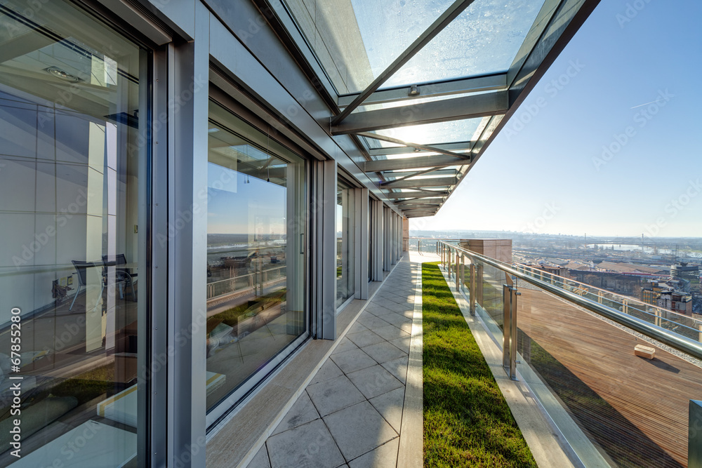 Modern building terrace