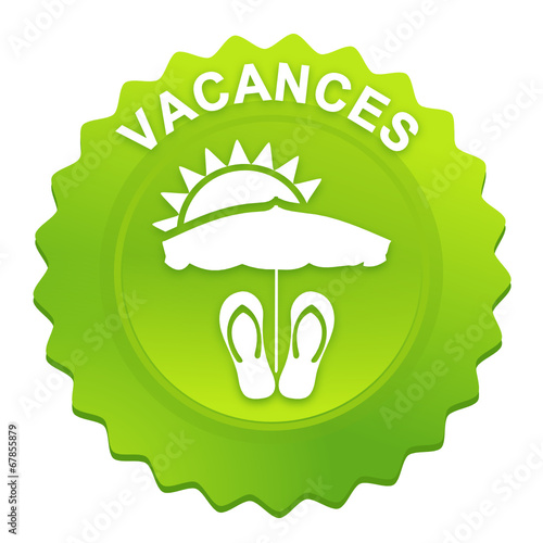 vacances sur bouton web denté vert