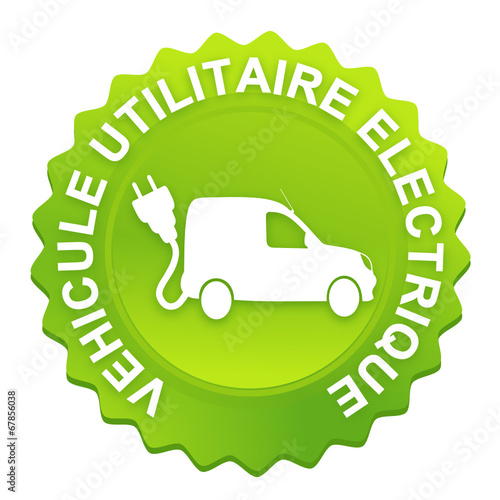 véhicule utilitaire électrique sur bouton web denté vert