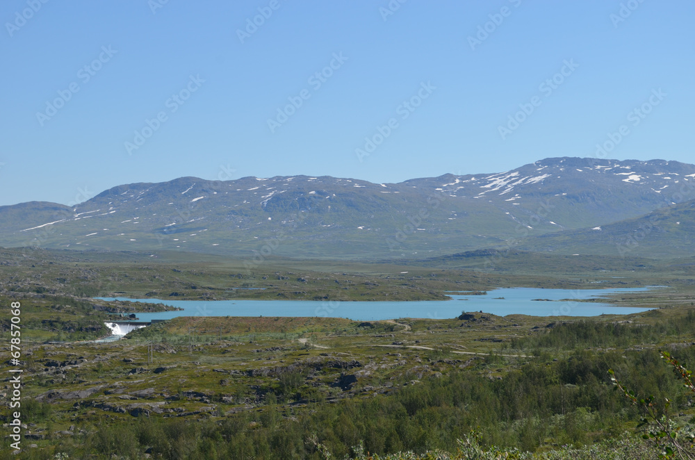 summer along the valley of the Norwegian fjord Skjomen