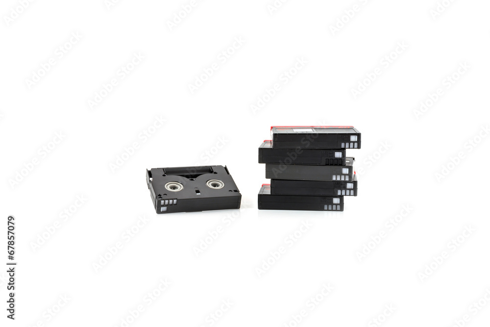 Mini DV Cassettes isolated on white background Mini DV Cassettes isolated on white background