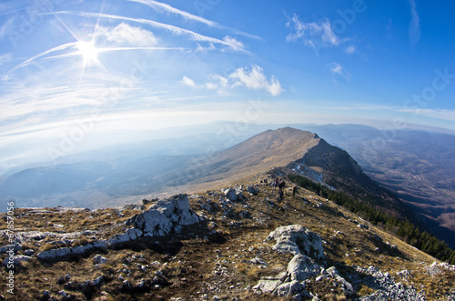 Landscape around mountain Rtanj on a sunny day