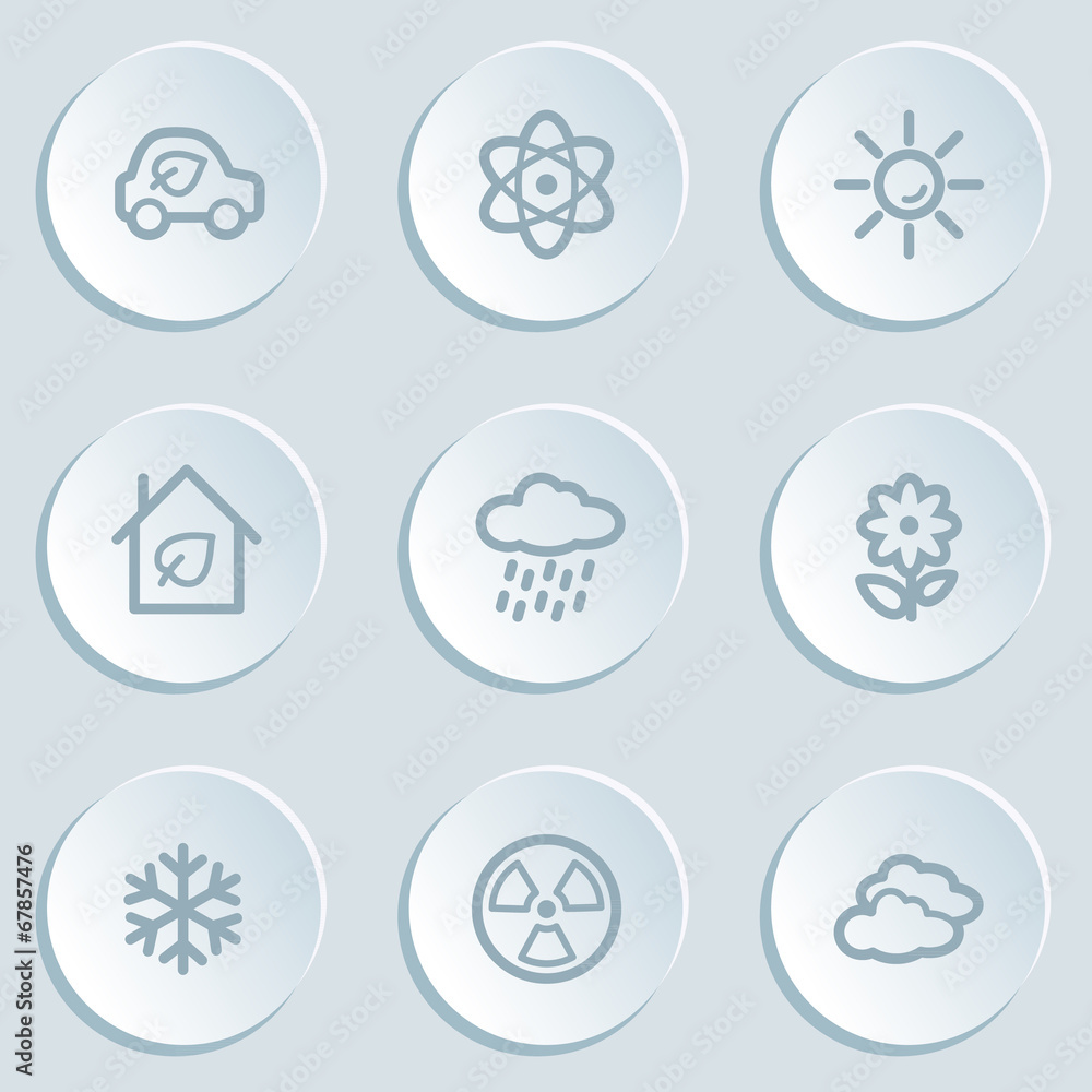 Ecology web icon set 2, white sticker buttons Ecology web icon set 2, white sticker buttons
