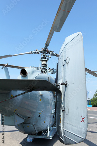 Attack helicopter rear view photo