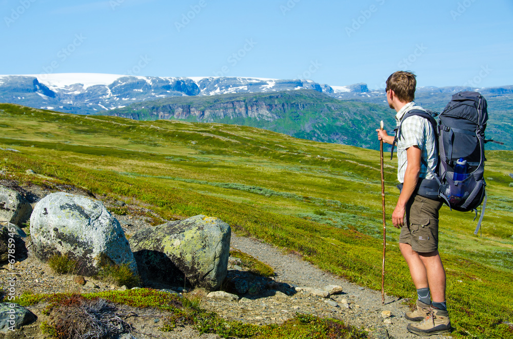 Trekking in the Landscape of Hardangervidda - Norway