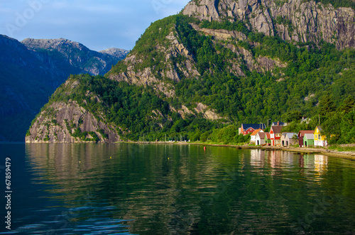 Village at Fjord in Norway photo