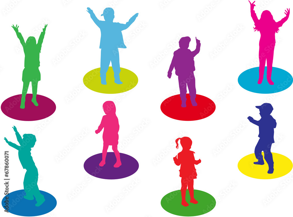 children silhouettes children silhouettes