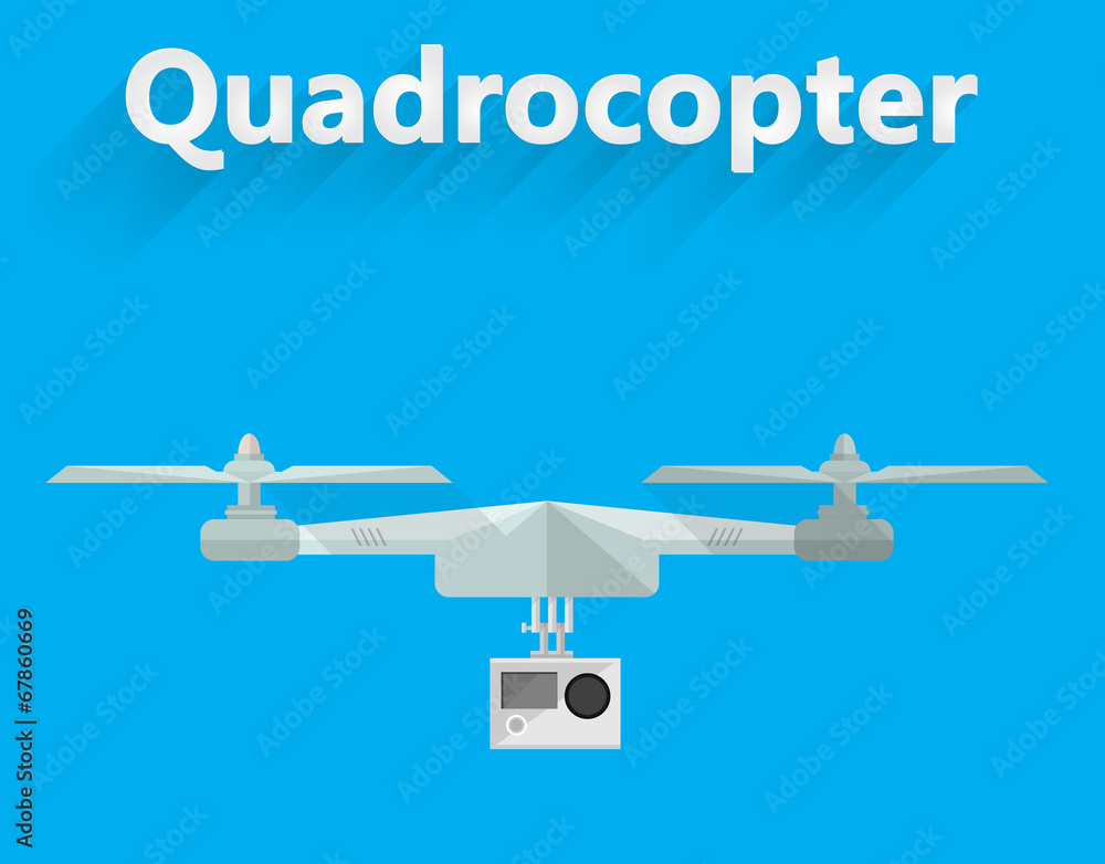 Flat vector illustration of quadrocopter Flat vector illustration of quadrocopter
