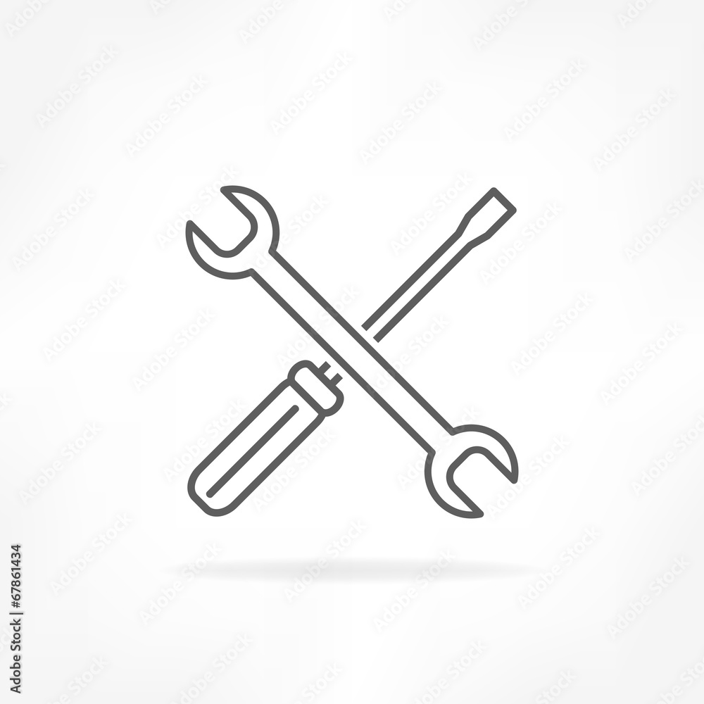 spanner & screwdriver icon spanner & screwdriver icon