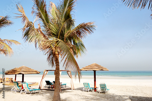 Beach of the luxury hotel, Ajman, UAE photo