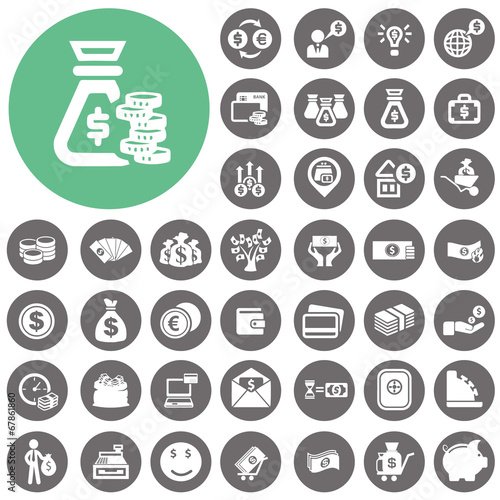 Money icons set. Illustration eps10