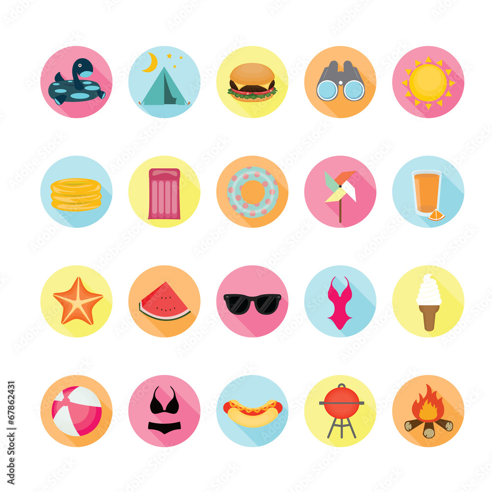 Summer icons set. Illustration eps10 Summer icons set. Illustration eps10