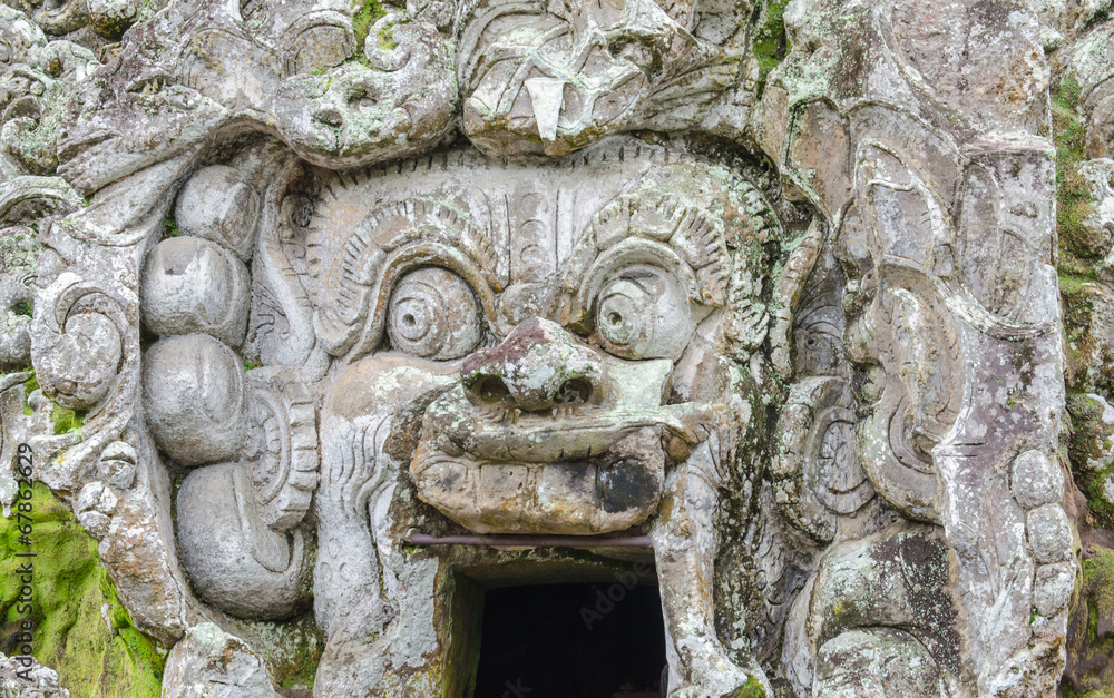 Cave mouth at Goa Gajah temple in Bali