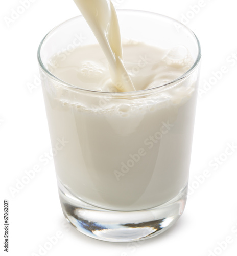Pouring milk into glass