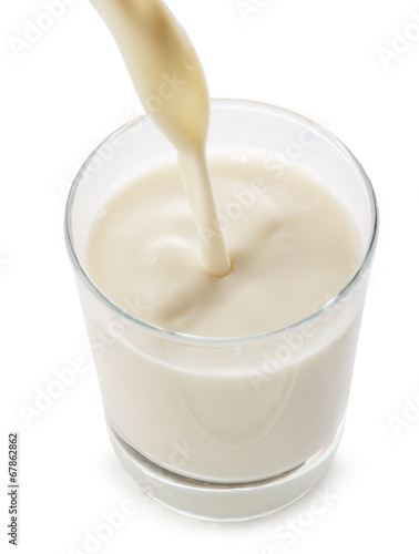 Pouring milk into glass