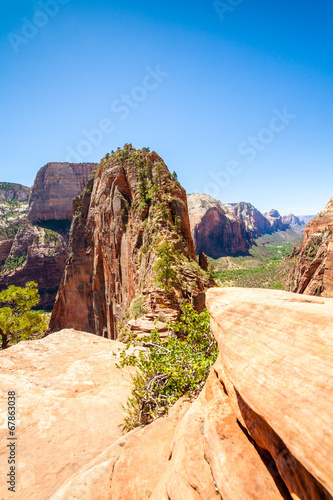 Unique mountain called Angels Landing in Zion National Park