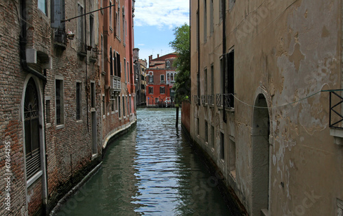 narrow navigable  channel of water in the splendid city of Venic