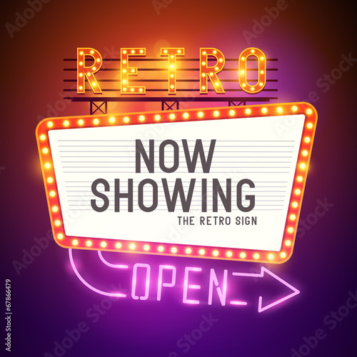 Retro Showtime Sign Vector