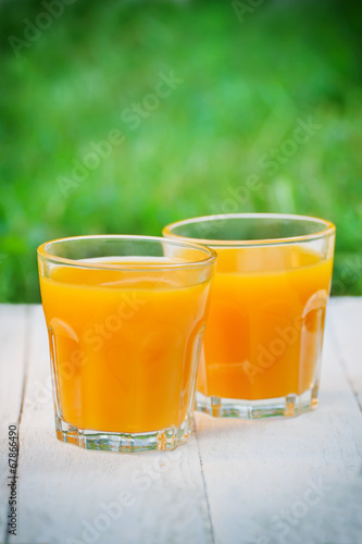 Orange juice outdoors