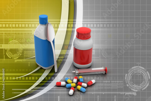 Medical bottles and pills