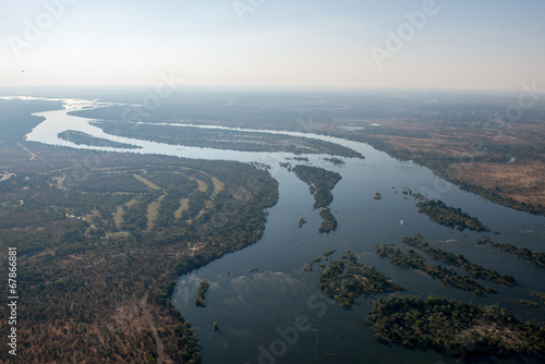 Les chutes Victoria vues du ciel