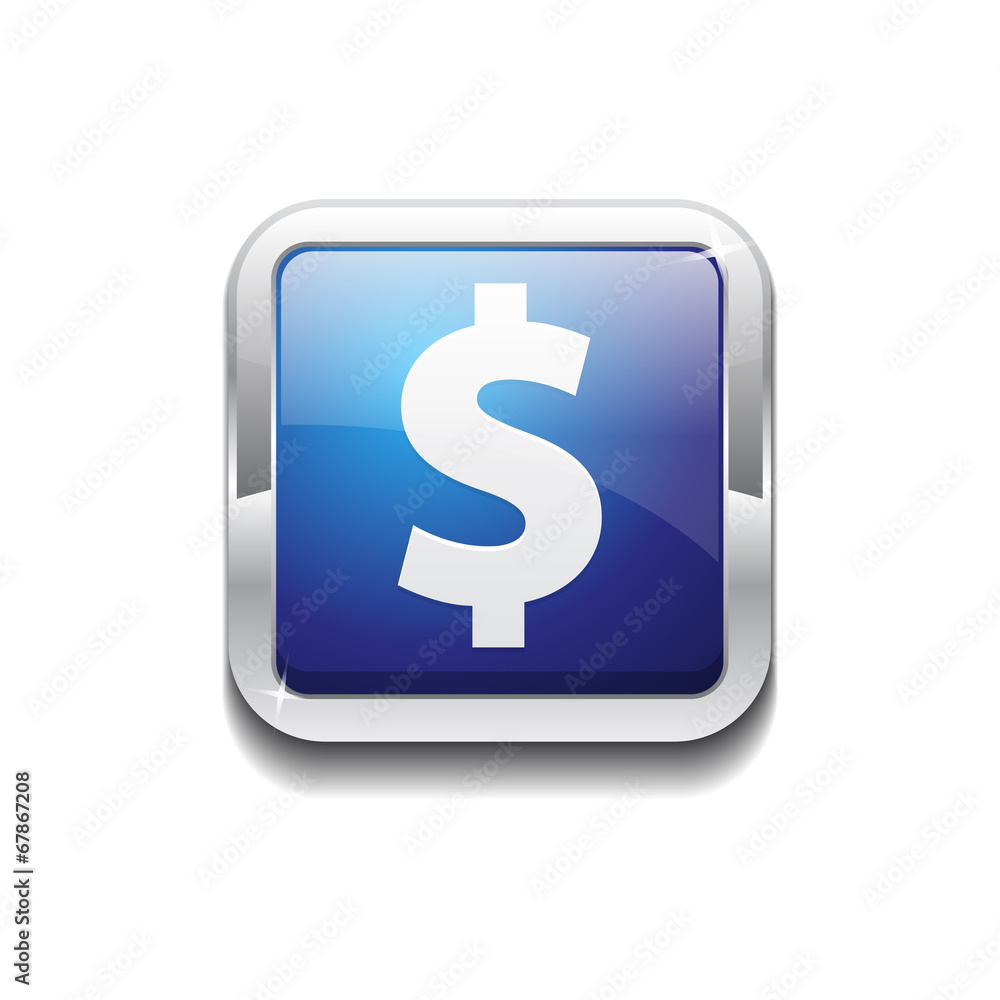 Dollar Currency Sign Square Blue Vector Web Button Icon Dollar Currency Sign Square Blue Vector Web Button Icon