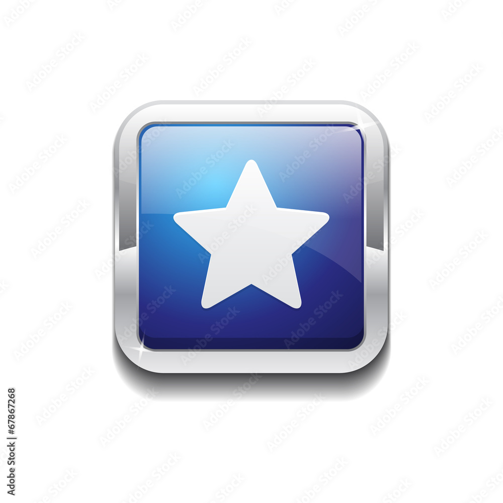 Star Rounded Corner Square Vector Blue Web Icon Button Star Rounded Corner Square Vector Blue Web Icon Button