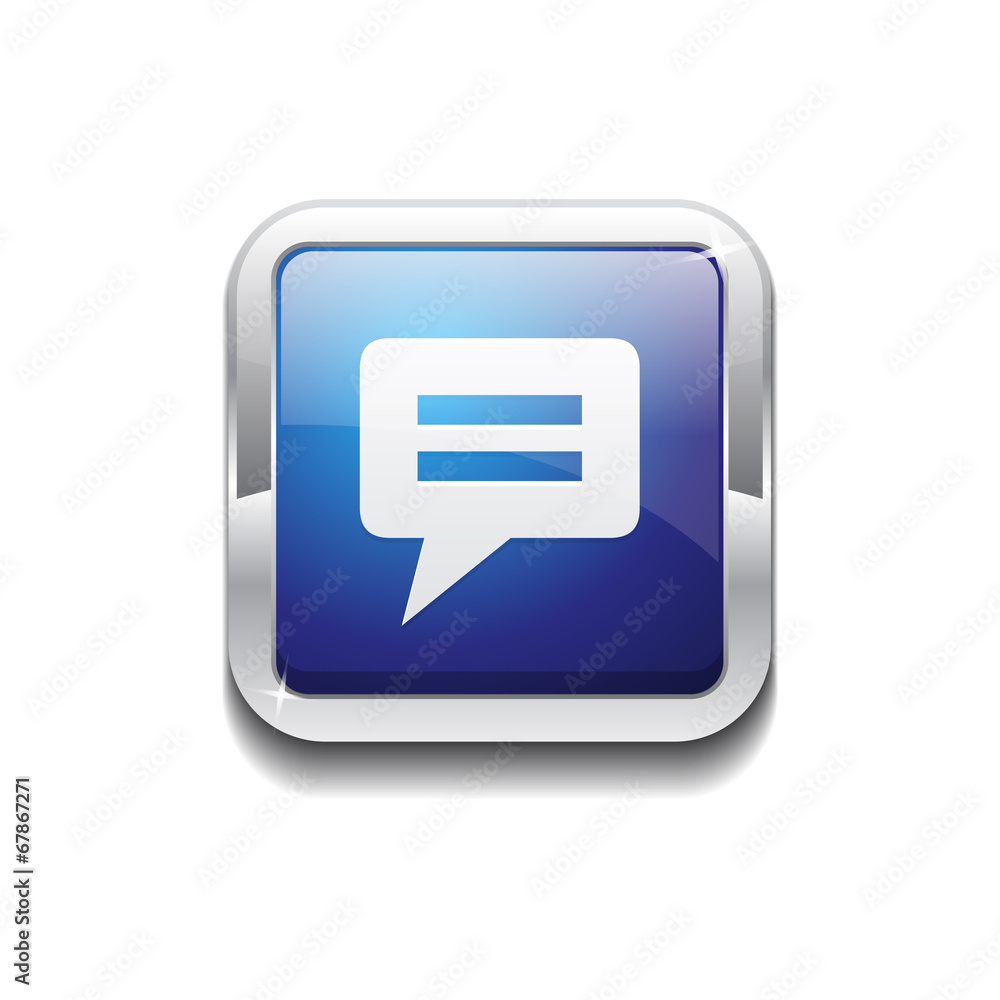 Message Rounded Corner Square Vector Blue Web Icon Button Message Rounded Corner Square Vector Blue Web Icon Button