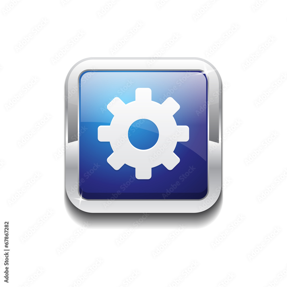 Settings Rounded Corner Square Vector Blue Web Icon Button Settings Rounded Corner Square Vector Blue Web Icon Button