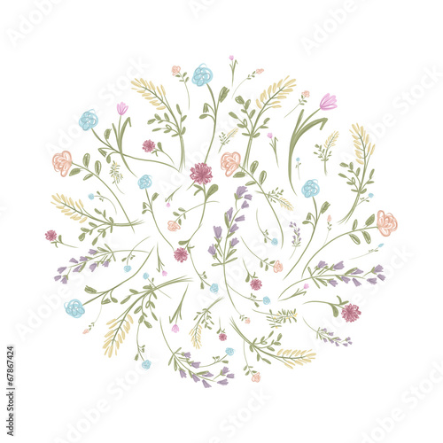Spring floral frame for your design