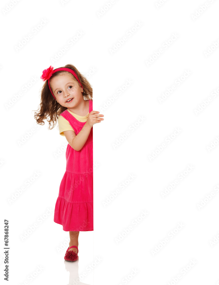 Girl holding a blank placard Girl holding a blank placard