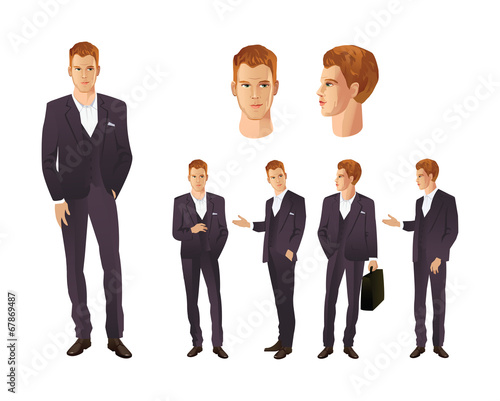 Man in different poses