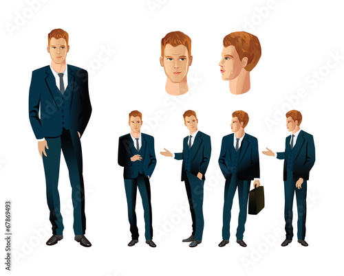 Man in different poses
