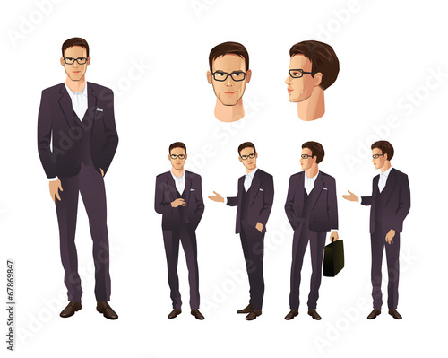 Man in different poses