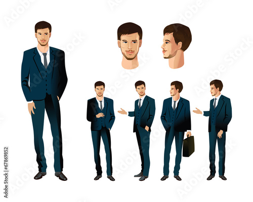 Man in different poses