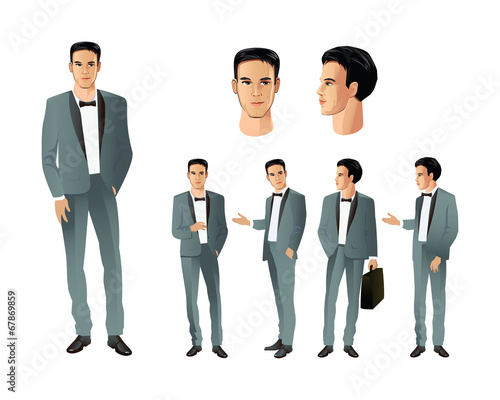 Man in different poses