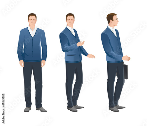 Man in different poses