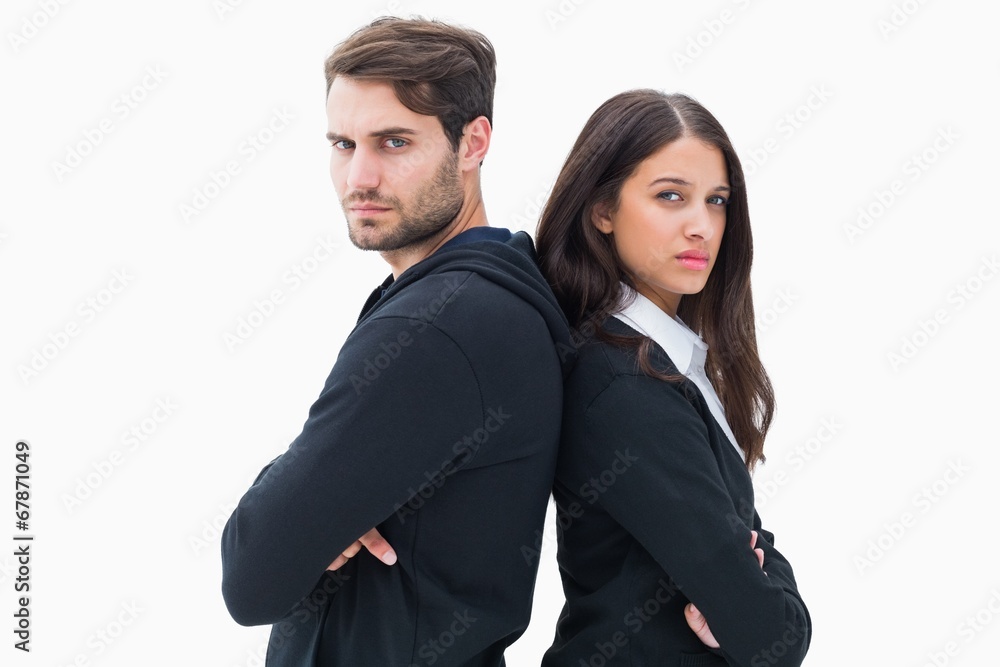 Unhappy couple not speaking to each other Unhappy couple not speaking to each other