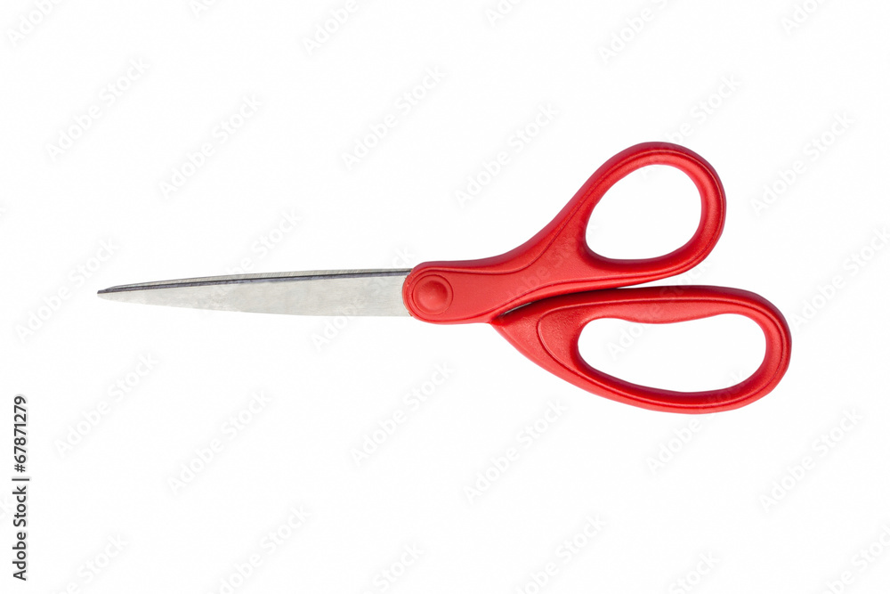 Scissors red on isolated white. Scissors red on isolated white.