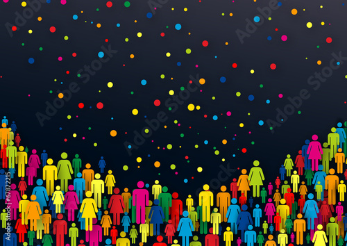 Iconos de personas de colores brillantes