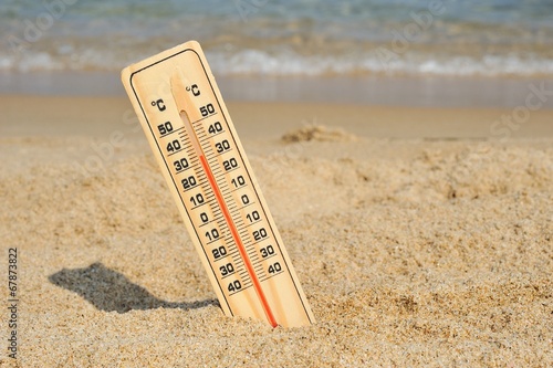 夏の海と温度計