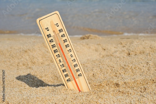 夏の海と温度計