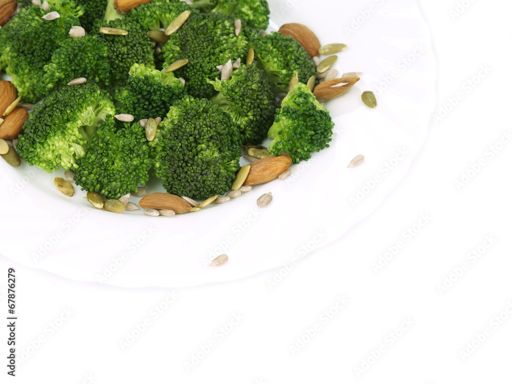 Tasty broccoli salad with various nuts. Tasty broccoli salad with various nuts.