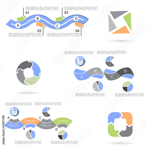 Six templates for your presentation, vector illustration