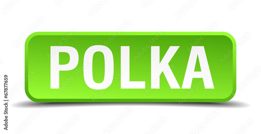 Polka green 3d realistic square isolated button Polka green 3d realistic square isolated button
