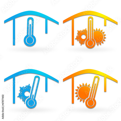 logo climatisation chauffagiste température thermomètre