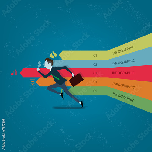Vector business man  competitive with business  on info graph