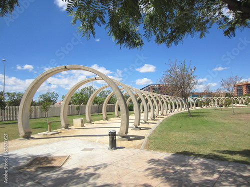 pedestrian zone with sculpture photo