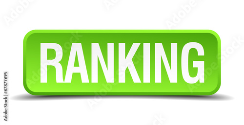 Ranking green 3d realistic square isolated button